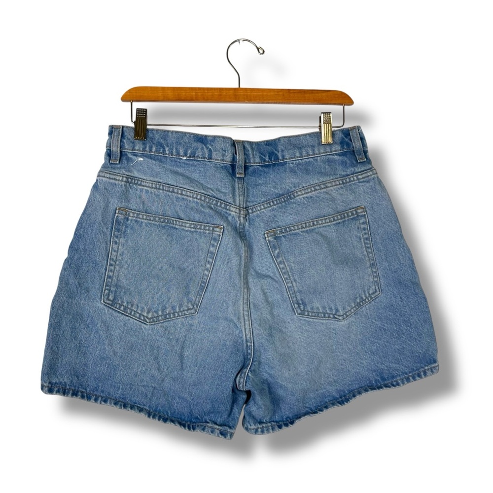 & Other Stories Womens Size 10 High Waisted Denim Jean Shorts Blue Button Fly - Picture 5 of 7